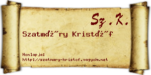 Szatmáry Kristóf névjegykártya