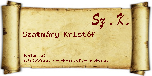 Szatmáry Kristóf névjegykártya