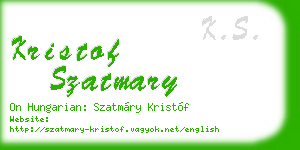 kristof szatmary business card